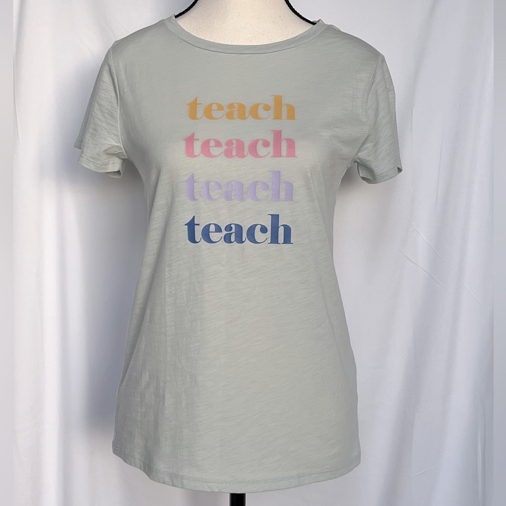 LOFT Pastel “Teach” Short Sleeve‎ Top XS